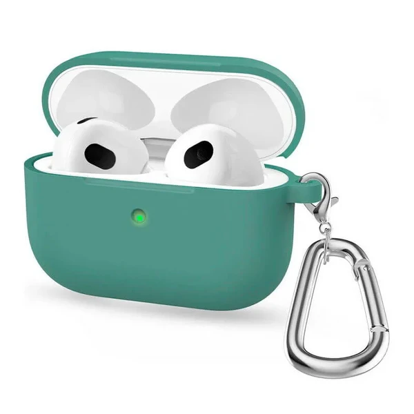 Силиконовый чехол с карабином iLoungeMax TPU Case Pine Green для AirPods 3