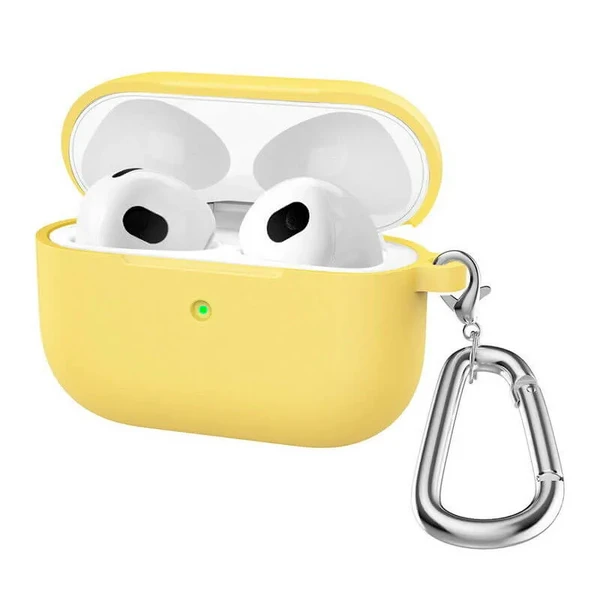 Силиконовый чехол с карабином iLoungeMax TPU Case Yellow для AirPods 3