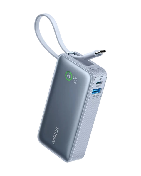 Компактний повербанк Anker Nano Power Bank Blue з потужністю 30W та USB-C, 10000mAh