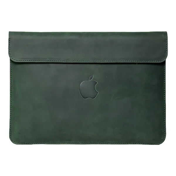 Шкіряний чохол-конверт INCARNE Klouz Зелений для MacBook Air 13" M3 | M2 | M1 (2024-2018)
