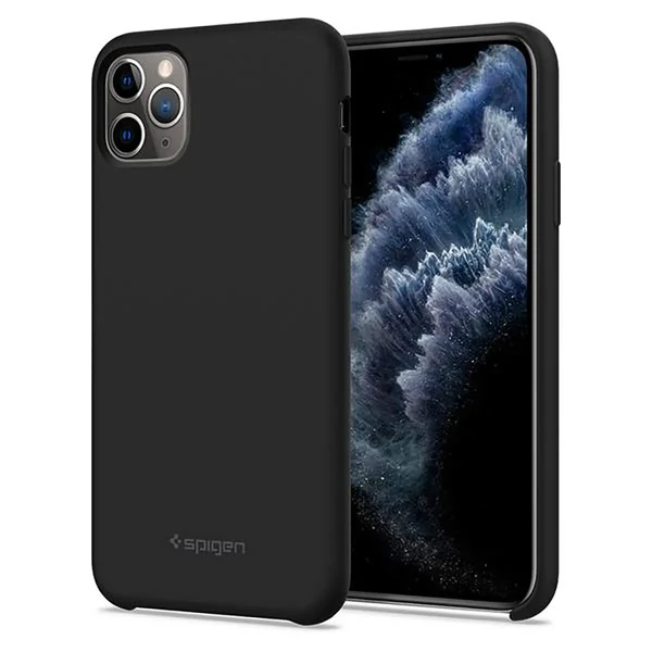 Чорний силіконовий чохол для iPhone 11 Pro Spigen Silicone Fit в Запоріжжі