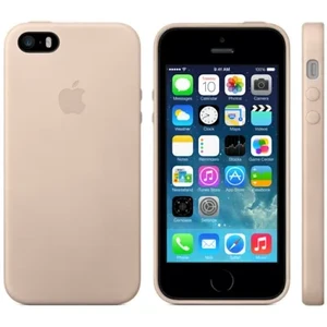 Оригінальний шкіряний чохол Apple Case для iPhone 5 | 5S | SE Beige (MF042) - Фото 3