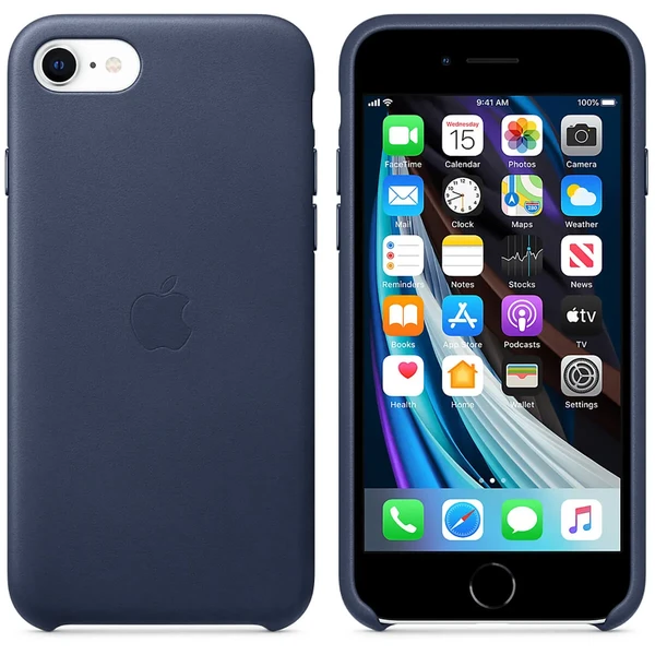 Кожаный чехол Apple Leather Case Midnight Blue для іPhone SE 2020 | 7 | 8 (MXYN2) в Днепре