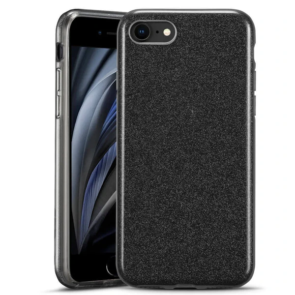 Черный силиконовый чехол ESR Makeup Glitter Case Black для iPhone SE 3 | SE 2 | 8 | 7 в Днепре