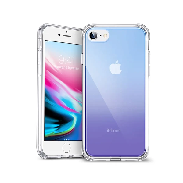 Стеклянный чехол ESR Ice Shield Blue | Purple для iPhone SE 3 | SE 2 | 8 | 7 в Днепре