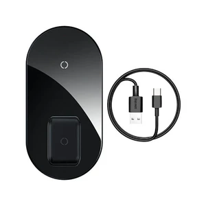 Бездротова зарядка для iPhone | AirPods | Samsung Baseus Simple 2-in-1 Pro Edition Black - Фото 3