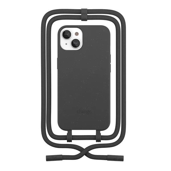Еко-чохол із шнурком Woodcessories Crossbody Case Black для iPhone 14 | 13