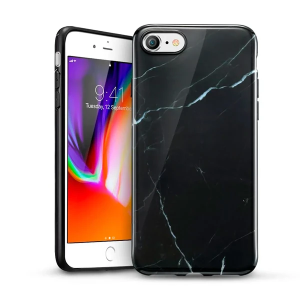 Силиконовый чехол ESR Marble Slim Soft Black Sierra для iPhone SE 3 | SE 2 | 8 | 7 в Днепре