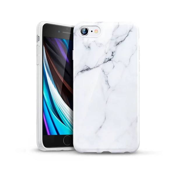 Силиконовый чехол ESR Marble Slim Soft White Sierra для iPhone SE 3 | SE 2 | 8 | 7