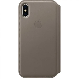 Кожаный чехол-книжка Apple Leather Folio Taupe (MQRY2) для iPhone X | XS MQRY2 - Фото 1