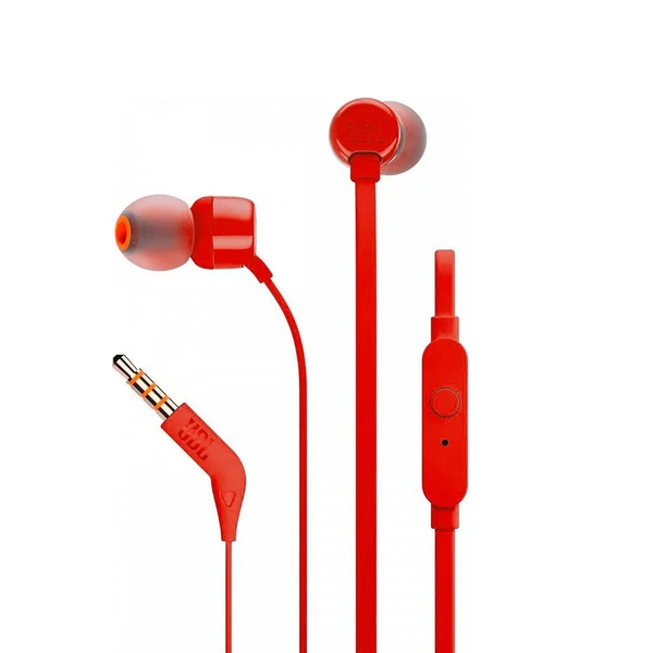 Красные проводные наушники JBL T110