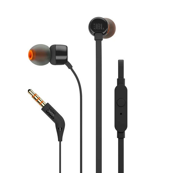 Чорні дротяні навушники JBL T110 Black