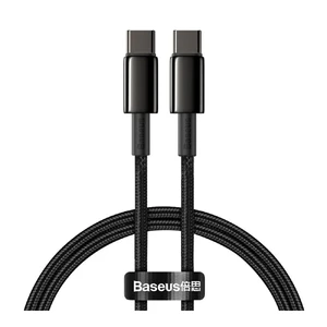 Нейлоновый кабель Baseus Tungsten Gold Cable Type-C to Type-C 100W (1m) CATWJ-01 - Фото 1