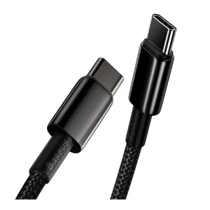Нейлоновый кабель Baseus Tungsten Gold Cable Type-C to Type-C 100W (1m) - Фото 3