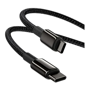 Нейлоновый кабель Baseus Tungsten Gold Cable Type-C to Type-C 100W (1m) - Фото 2