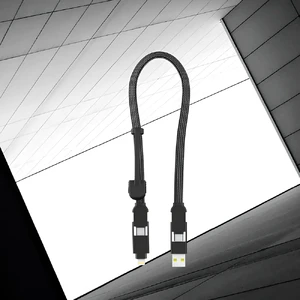 Кабель Rolling Square inCharge XL Urban Black 6 в 1 USB-C/Lightning для быстрой зарядки 100W 0.3m - Фото 2