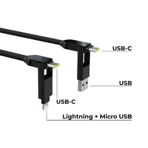 Кабель Rolling Square inCharge XL Urban Black 6 в 1 USB-C/Lightning для швидкого заряджання 100W 2m - Фото 3