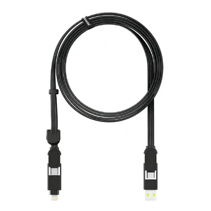 Кабель Rolling Square inCharge XL Urban Black 6 в 1 USB-C/Lightning для швидкого заряджання 100W 2m