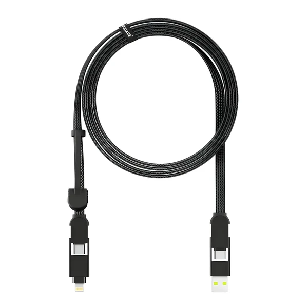 Кабель Rolling Square inCharge XL Urban Black 6 в 1 USB-C/Lightning для швидкого заряджання 100W 2m