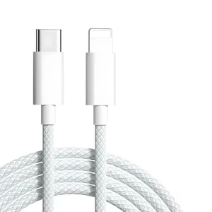 Нейлоновий кабель USB-C/Lightning для швидкої зарядки PD 20W (1m) | iLoungeMax Fast Charge Grey