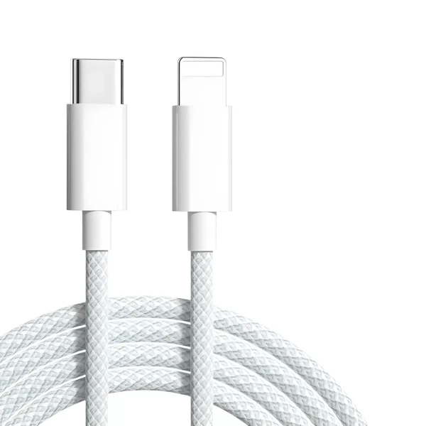 Нейлоновий кабель USB-C/Lightning для швидкої зарядки PD 20W (1m) | iLoungeMax Fast Charge Grey