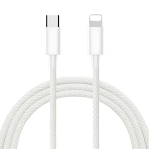 Нейлоновий кабель USB-C/Lightning для швидкої зарядки PD 20W (1m) | iLoungeMax Fast Charge Grey - Фото 2