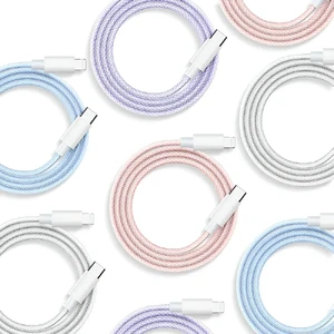 Нейлоновий кабель USB-C/Lightning для швидкої зарядки PD 20W (1m) | iLoungeMax Fast Charge Grey - Фото 4