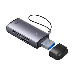 Кардридер SD/TF to USB-A 3.0 для ноутбука | Baseus Lite Series Gray WKQX060013 - Фото 1