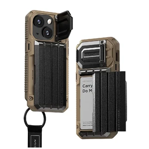 Протиударний чохол-гаманець VRS Design Case Damda Glide Ultimate Khaki для iPhone 15