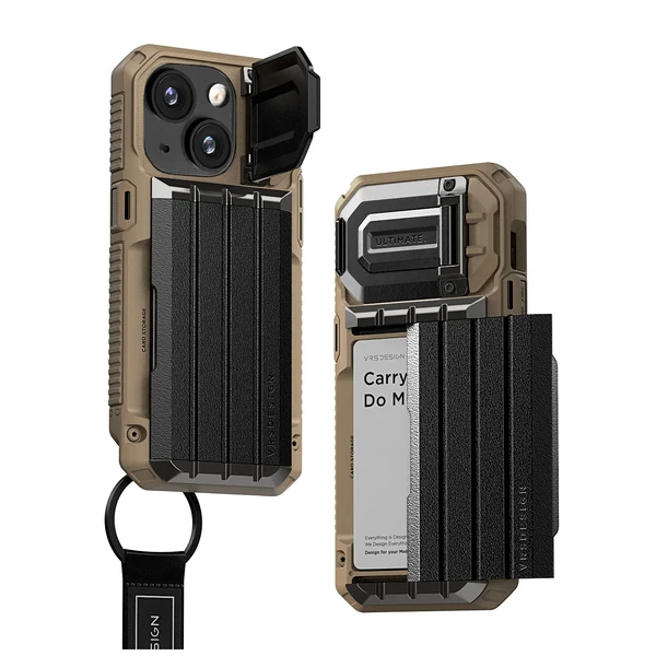 Протиударний чохол-гаманець VRS Design Case Damda Glide Ultimate Khaki для iPhone 15 Plus в Запорожье