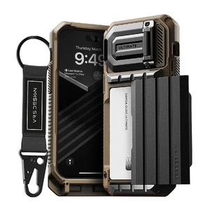 Протиударний чохол-гаманець VRS Design Case Damda Glide Ultimate Khaki для iPhone 15 Pro - Фото 2
