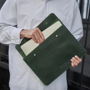 Шкіряний чохол-конверт INCARNE Neat Green для MacBook Air 15" M3 | M2 (2024 | 2023) - Фото 2