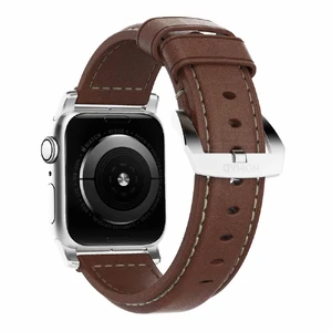 Кожаный коричневый ремешок для Apple Watch Ultra 49mm | 45mm | 44mm | 42mm  Nomad Traditional Leather Silver Hardware Brown - Фото 2