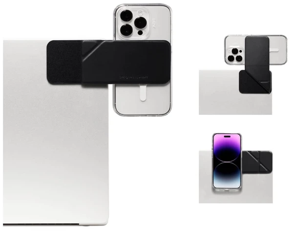 Магнітний універсальний тримач MagSafe для iPhone на ноутбук | Moft Flip Laptop Phone Mount Black