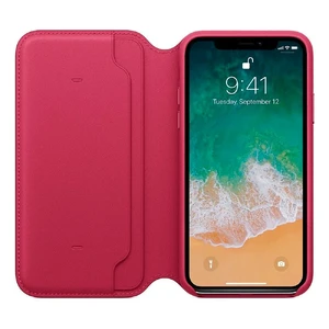Кожаный чехол-книжка iLoungeMax Leather Folio Berry для iPhone X | XS OEM - Фото 3