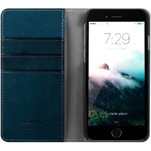 Кожаный флип-чехол Nomad Leather Folio Midnight Blue для iPhone SE 3 | SE 2 | 8 | 7 - Фото 3