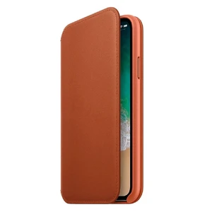 Кожаный чехол-книжка iLoungeMax Leather Folio Saddle Brown для iPhone X | XS OEM  - Фото 1