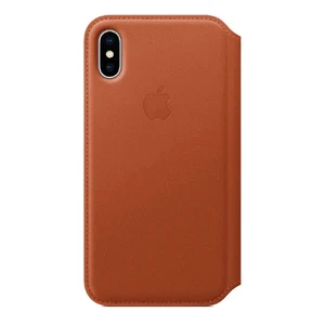 Кожаный чехол-книжка iLoungeMax Leather Folio Saddle Brown для iPhone X | XS OEM - Фото 2