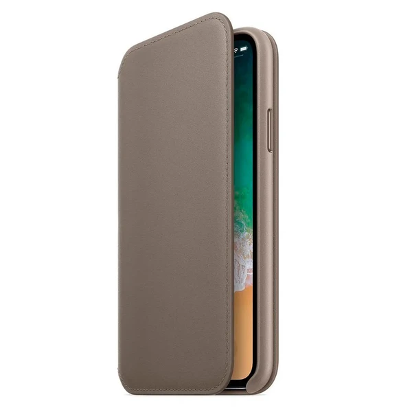 Шкіряний чохол-книжка iLoungeMax Leather Folio Taupe для iPhone X | XS OEM