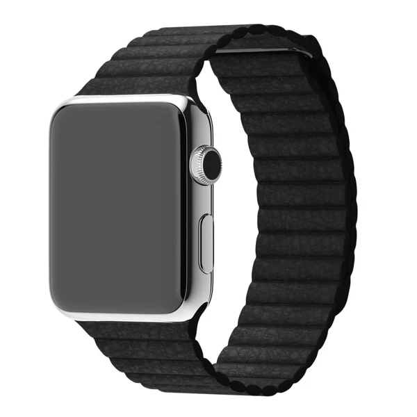 Ремінець Apple Leather Loop Black Large (MJY62 | MQV82) для Apple Watch Ultra 49mm | 45mm | 44mm | 42mm