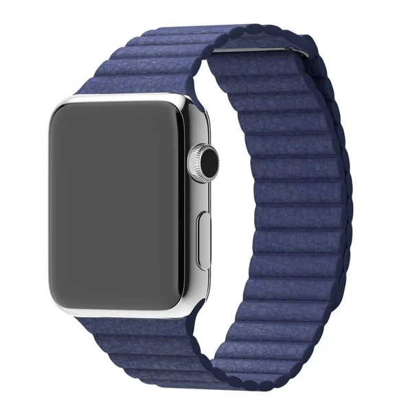 Ремешок Apple Leather Loop Midnight Blue Medium (MLHL2) для Apple Watch Ultra 49mm | 45mm | 44mm | 42mm