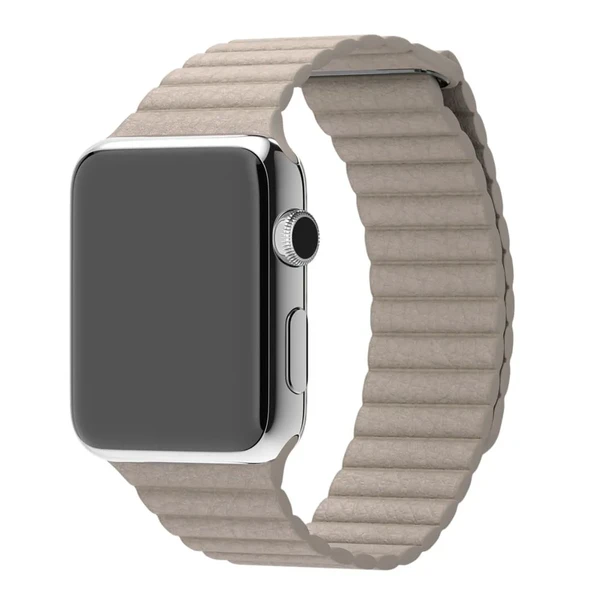 Ремінець Apple Leather Loop Stone Medium (MJ4X2 | MTHC2) для Apple Watch Ultra 49mm | 45mm | 44mm | 42mm