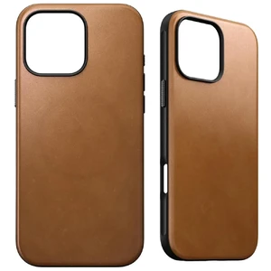Светло-коричневый кожаный чехол Nomad Modern Leather MagSafe для iPhone 16 Pro 856500016955 - Фото 1