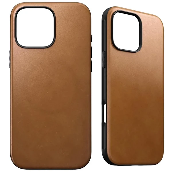 Светло-коричневый кожаный чехол Nomad Modern Leather MagSafe для iPhone 16 Pro в Запорожье