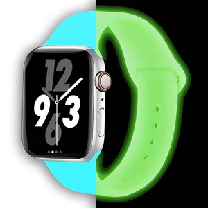 Светящийся силиконовый ремешок iLoungeMax Luminous Strap для Apple Watch Ultra 49mm | 45mm | 44mm | 42mm Blue  - Фото 1