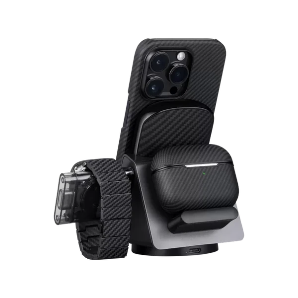 Док-станція 3 в 1 для iPhone/AirPods/Apple Watch з повербанком MagSafe 4000mAh | Pitaka MagEZ Slider 2 у Броварах