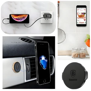 Универсальный магнитный держатель для iPhone/телефона | Baseus Small Ears Flat Black - Фото 5
