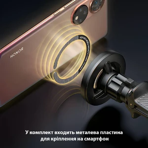 Магнітний автотримач MagSafe для iPhone/телефона на решітку | Mcdodo Suspension Car Holder Black - Фото 3