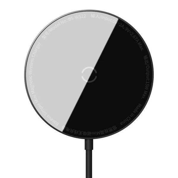 Бездротова зарядка MagSafe Baseus Simple Mini Magnetic Induction Black 15W для iPhone 15 | 14 | 13 | 12 в Одесі