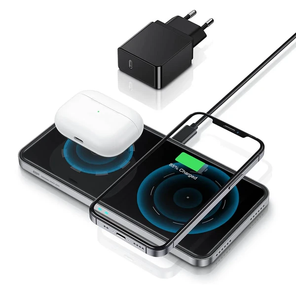Бездротова зарядка з MagSafe ESR HaloLock 2 in 1 Magnetic Wireless Charger для iPhone | AirPods в Одесі